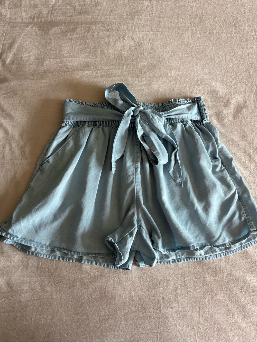 SO Girls Paperbag Waist Pull-On Shorts | Small | Zapata Blue - Picture 1 of 7